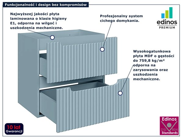 Niebieska szafka pod umywalkę z szufladami Z4-L48