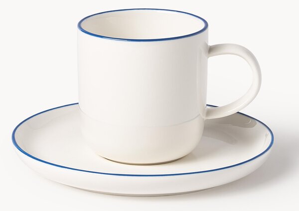 Filiżanka z porcelany ze spodkiem Facile, 2 elem