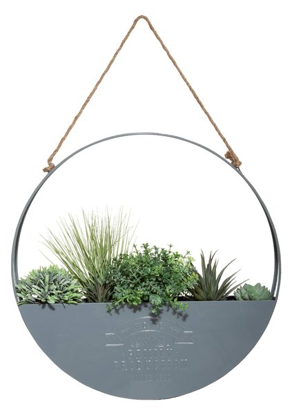 Sztuczne kwiaty, Ø 44 cm, wisząca dekoracja w metalowej osłonce
