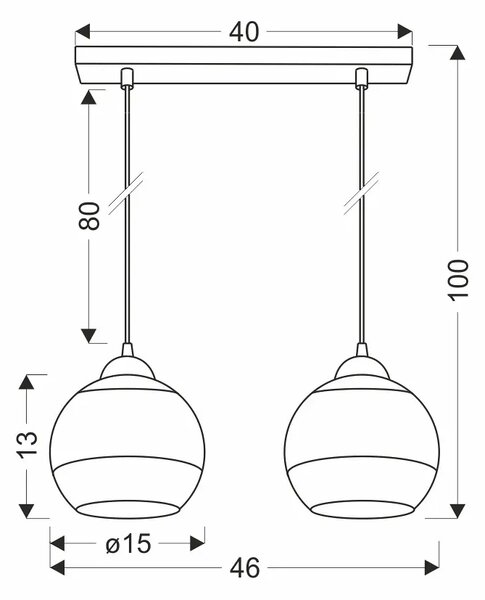 Nowoczesna czarno-złota lampa wisząca - D236 M6-Z92