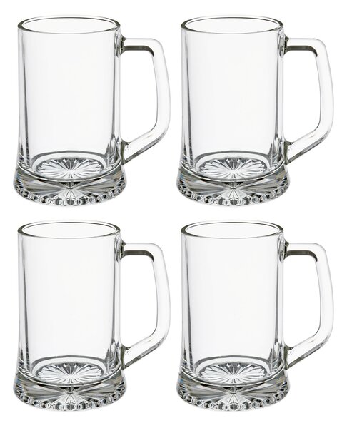 Kufle do piwa z uchem, 4 szt. 320 ml
