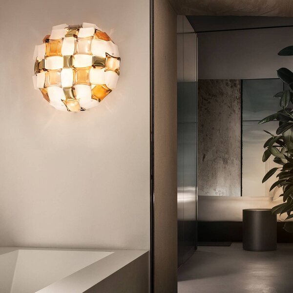 Slamp Lampa sufitowa designerska Mida, możliwość ściemniania, kremowy / amber, salon / jadalnia, tworzywo sztuczne, design