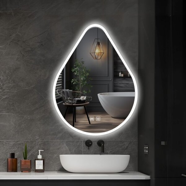 IREDA Lustro łazienkowe z oświetleniem LED, 50 x 80 cm