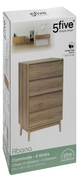 Komoda z szufladami ABANA, 60 x 40 x 107,3 cm