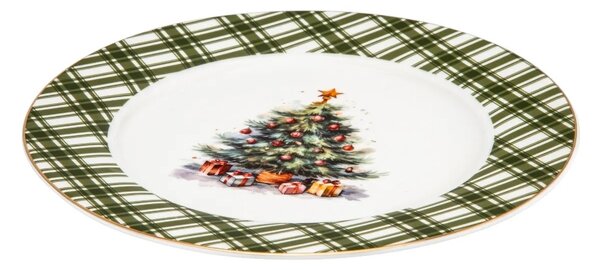 Altom Porcelanowy talerz deserowy Choinka 20 cm