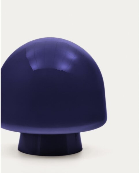 Ciemnoniebieska lampa stołowa ze szklanym kloszem (wysokość 20 cm) Reig – Kave Home