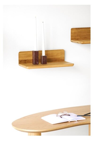 Półka z litego drewna dębowego w jasnym naturalnym kolorze 40 cm Salina – House Nordic