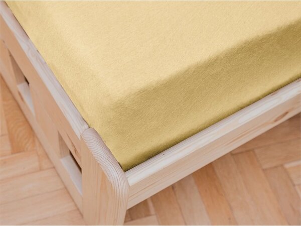 Jersey prześcieradło dziecięce żółte 60x120 cm