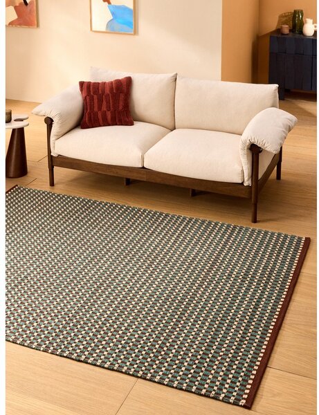 Zielononiebieski dywan z mieszanki wełny tkany ręcznie 160x230 cm Ember – MADE