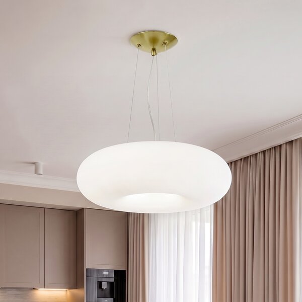 NOWOCZESNA LAMPA WISZĄCA BIAŁO-ZŁOTA BIANTE D48