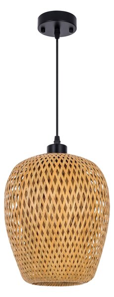 LAMPA WISZĄCA SUFITOWA BAMBUSOWA PLECIONY ŻYRANDOL DO SALONU BOHO 24 CM