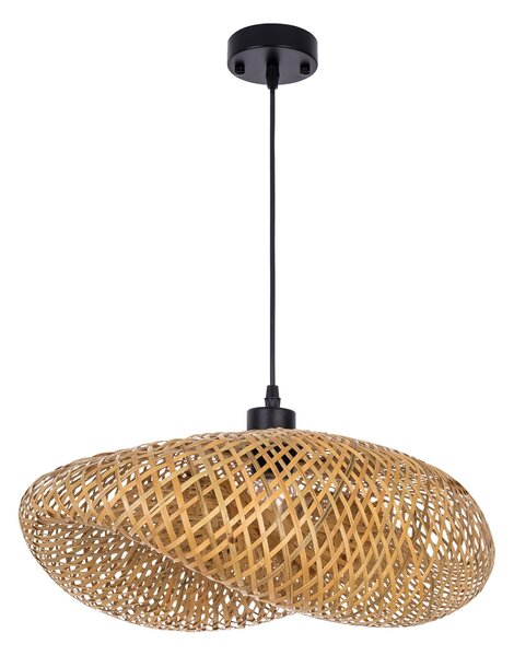 ŻYRANDOL PLECIONY BAMBUSOWY BOHO DUŻA LAMPA WISZĄCA DO SALONU I JADALNI 50 CM