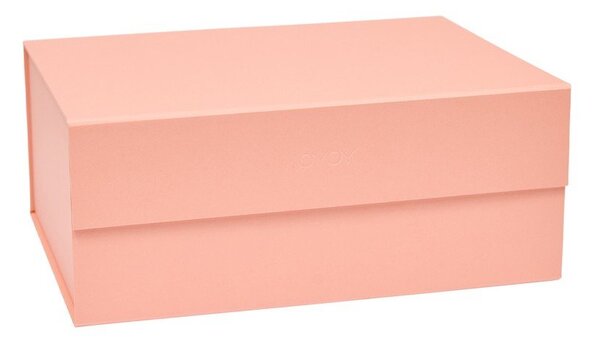 Jasnoróżowy kartonowy pojemnik z pokrywką 33x25x15 cm Hako – OYOY Living Design