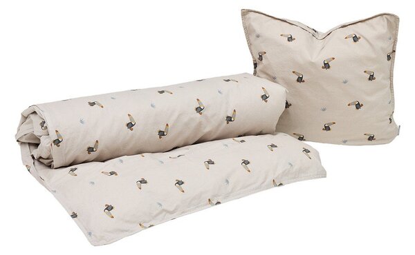 Jasnoszara bawełniana pościel dziecięca do łóżeczka 70x100 cm Toucan – OYOY Mini