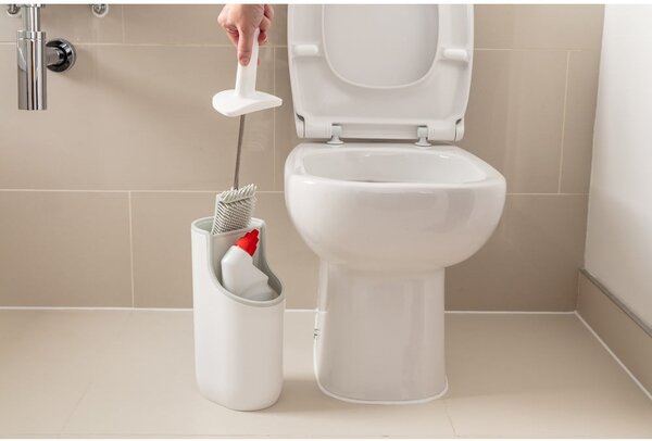 Jasnobeżowa szczotka do WC ze schowkiem Addis Premium