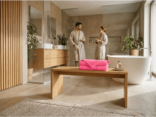 Ręcznik EMBORIA 50x100 cm różowy, 100% bawełna