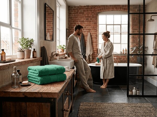 Ręcznik kąpielowy EMBORIA 70 x 140 cm zielony, 100% bawełna
