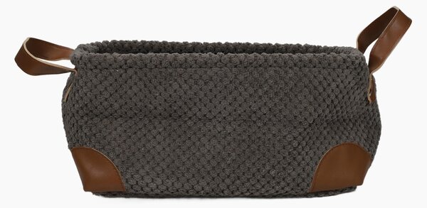 Koszyk do przechowywania, sztruks z uchwytami, 30 x 20 x 15 cm