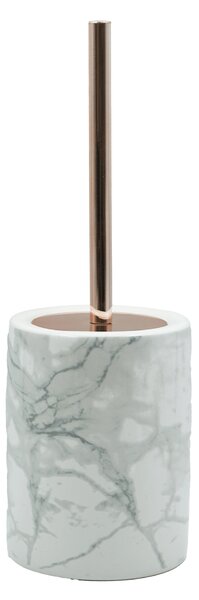 Szczotka do WC MARBRE, 12 x 42 cm, ceramika z nadrukiem marmuru
