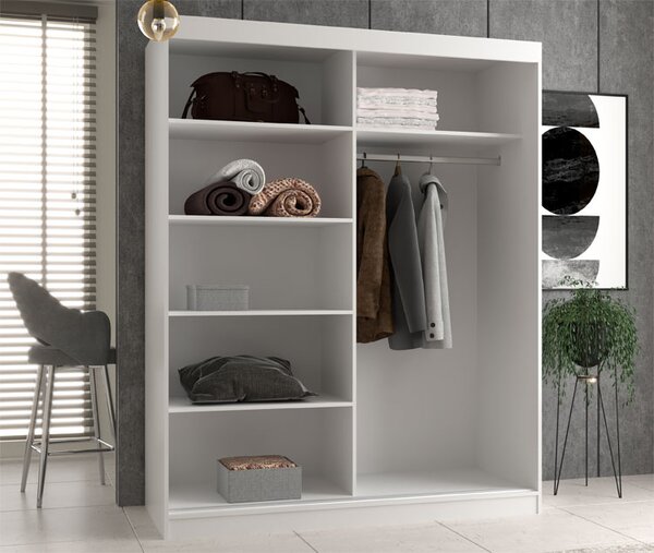 Nowoczesna garderoba z lustrami 160 cm dąb sonoma - Stoflis 8X