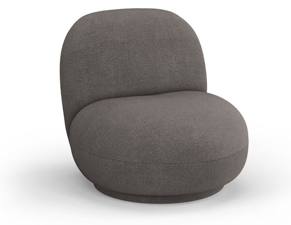 Szary fotel z materiału bouclé Chuck – Micadoni Home