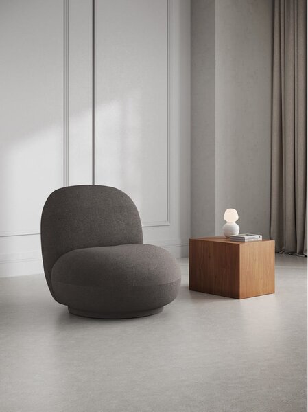 Szary fotel z materiału bouclé Chuck – Micadoni Home