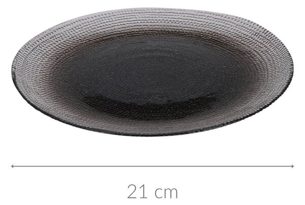 Szklany talerz deserowy LAKRIS, Ø 21 cm