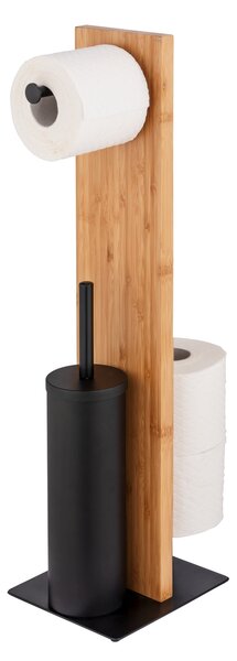 Stojak na papier toaletowy i szczotkę wc LESINA, 3w1, bambus, WENKO