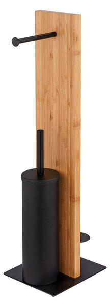 Stojak na papier toaletowy i szczotkę wc LESINA, 3w1, bambus, WENKO