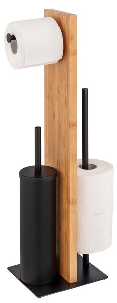 Stojak na papier toaletowy i szczotkę wc LESINA, 3w1, bambus, WENKO