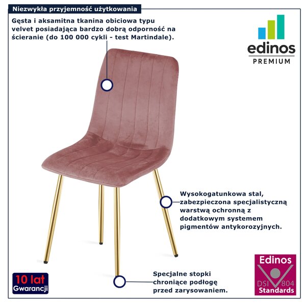Ciemnoróżowe welurowe krzesło w stylu glamour G8-S57