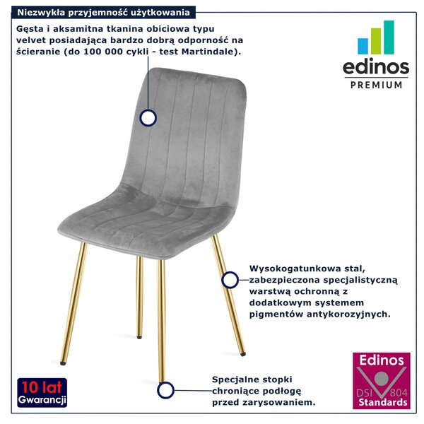 Jasnoszare krzesło metalowe w stylu glamour C2-A13