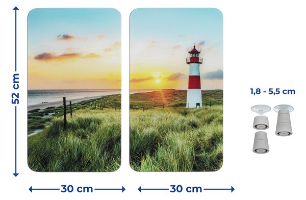 Szklane płyty ochronne na kuchenkę LIGHTHOUSE, 2 sztuki