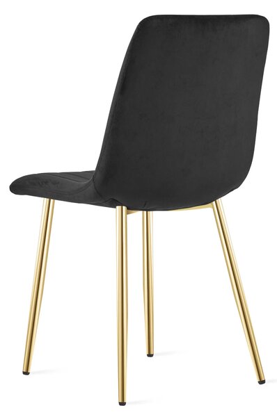 Czarne krzesło metalowe glamour ze złotymi nogami F3-W33