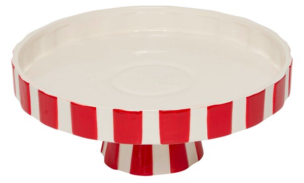 Ceramiczna patera świąteczna, czerwono-biała, Ø 27 cm