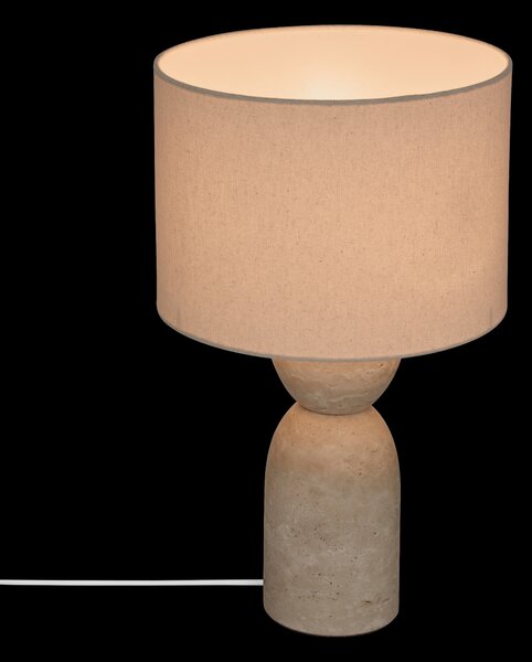 Lampa stołowa z trawertynową podstawą ERIN, Ø 28 x 47,5 cm