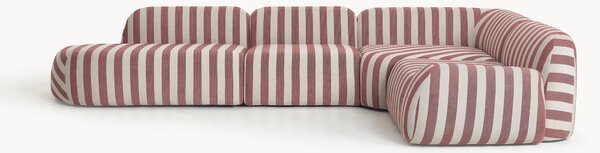 Narożna sofa modułowa XL w paski z szezlongiem Wolke