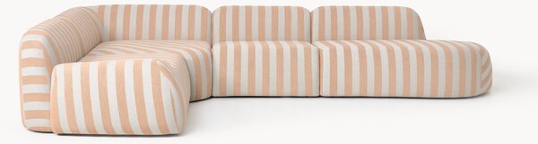 Narożna sofa modułowa XL w paski z szezlongiem Wolke