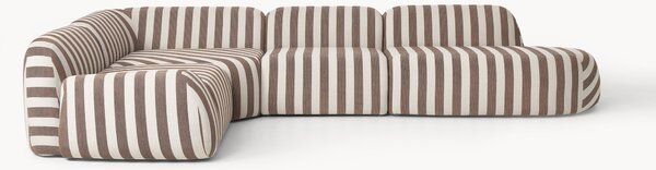 Narożna sofa modułowa XL w paski z szezlongiem Wolke