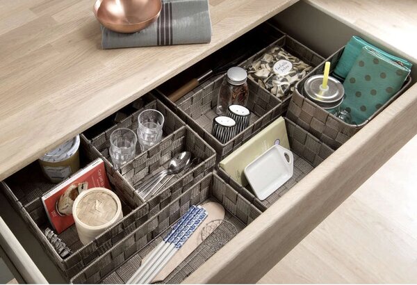 Compactor Organizer do przechowywania do szuflady M TEX, 18 x 12 x 7 cm, taupe, M