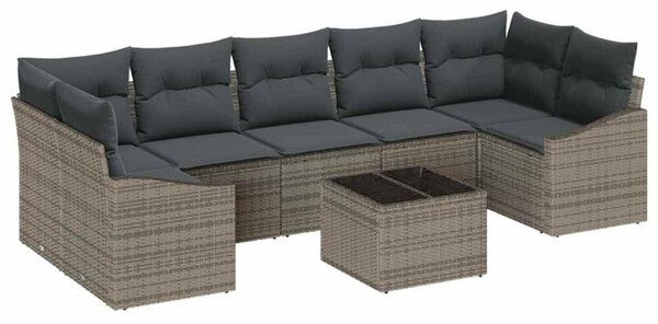 Zestaw sof z poduszką szary 55 x 55 x 37 cm polirattan