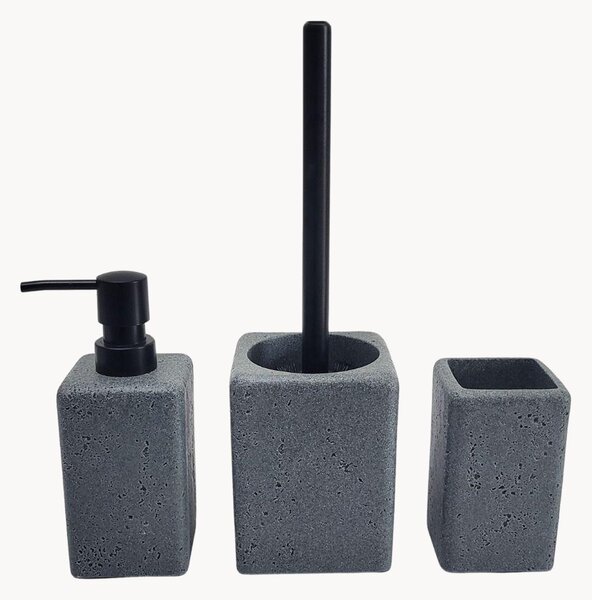 Komplet akcesoriów łazienkowych z kamienia naturalnego Granite, 3 elem