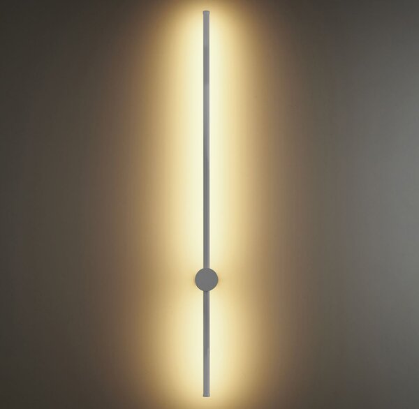 Biały kinkiet LED Sparo - 100cm, pionowy