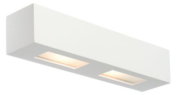 Nowoczesny gipsowy kinkiet Box - Endon Lighting - matowy, biały