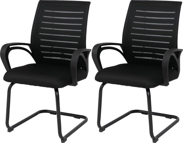 Zestaw 2 krzeseł do jadalni HWC-K51, krzesło z podłokietnikami, tkanina/materiał (250 g/m²) ~ czarny, stelaż czarny