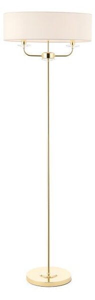 Oryginalna i elegancka lampa podłogowa Nixon - biała, złota
