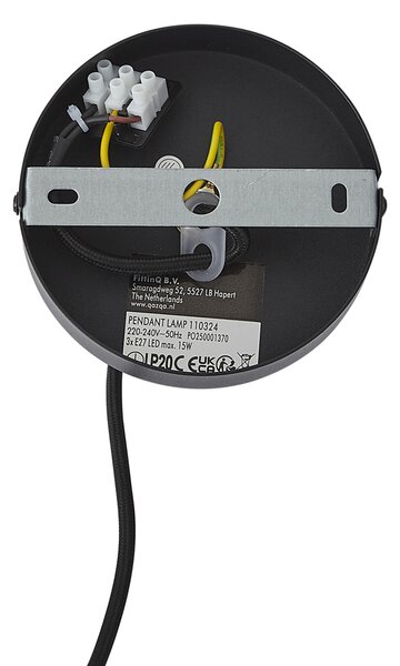 Nowoczesna lampa wisząca ciemny brąz z taupe 50 cm 3-źródła światła - Drum Duo