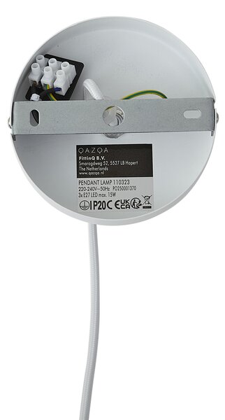 Nowoczesna lampa wisząca beżowa z naturalnym kolorem 50 cm 3-źródła światła - Drum Duo