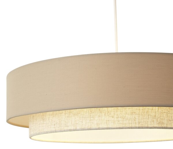 Nowoczesna lampa wisząca beżowa z naturalnym kolorem 50 cm 3-źródła światła - Drum Duo