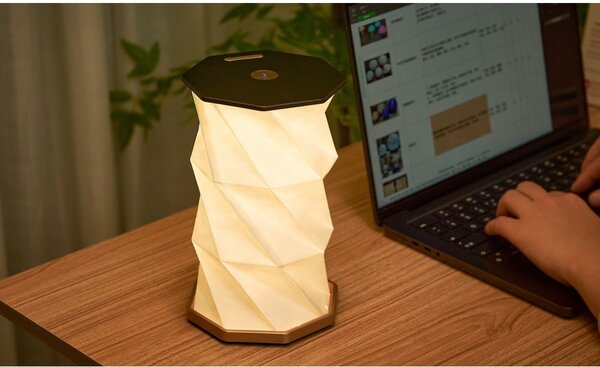 Czarna dekoracja świetlna na USB ø 12 cm Twist Hexagon – Gingko